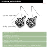925 Sterling Silver Plum Flower Earrings Hollow Pattern Woman Charm Jewelry