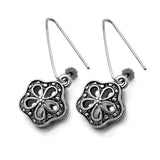 925 Sterling Silver Plum Flower Earrings Hollow Pattern Woman Charm Jewelry