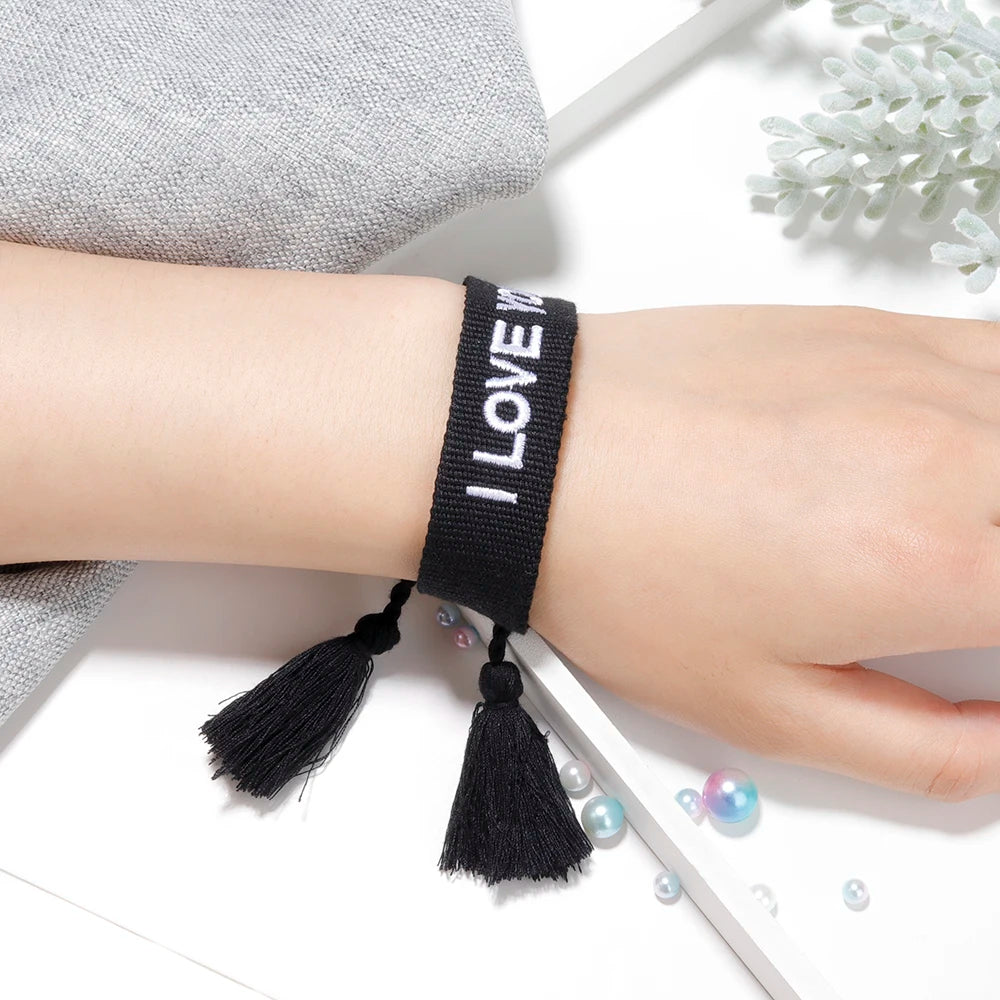 Vintage Tassel Webbing Wristband Bracelets for Women
