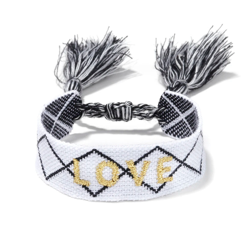 Vintage Tassel Webbing Wristband Bracelets for Women