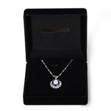Princess Sapphire Pendant Necklace with Silver Chain