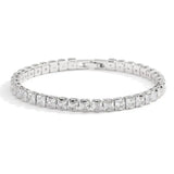 Vintage Princess cut Lab Diamond Bangle Bracelet 14K Engagement Wedding