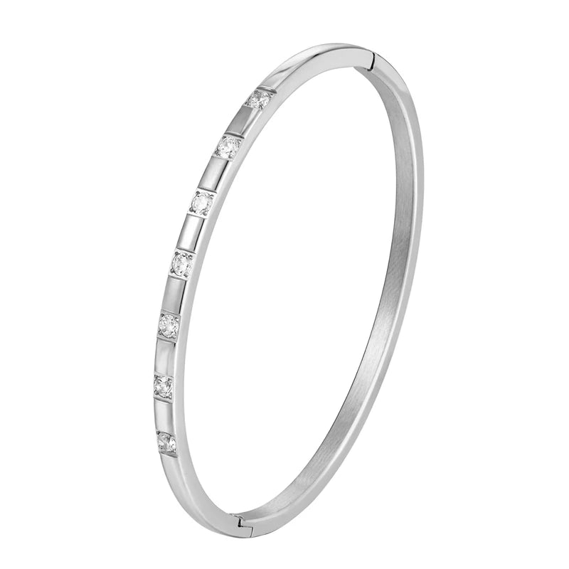Vintage Prong Crystal Bangle Bracelet Jewelry