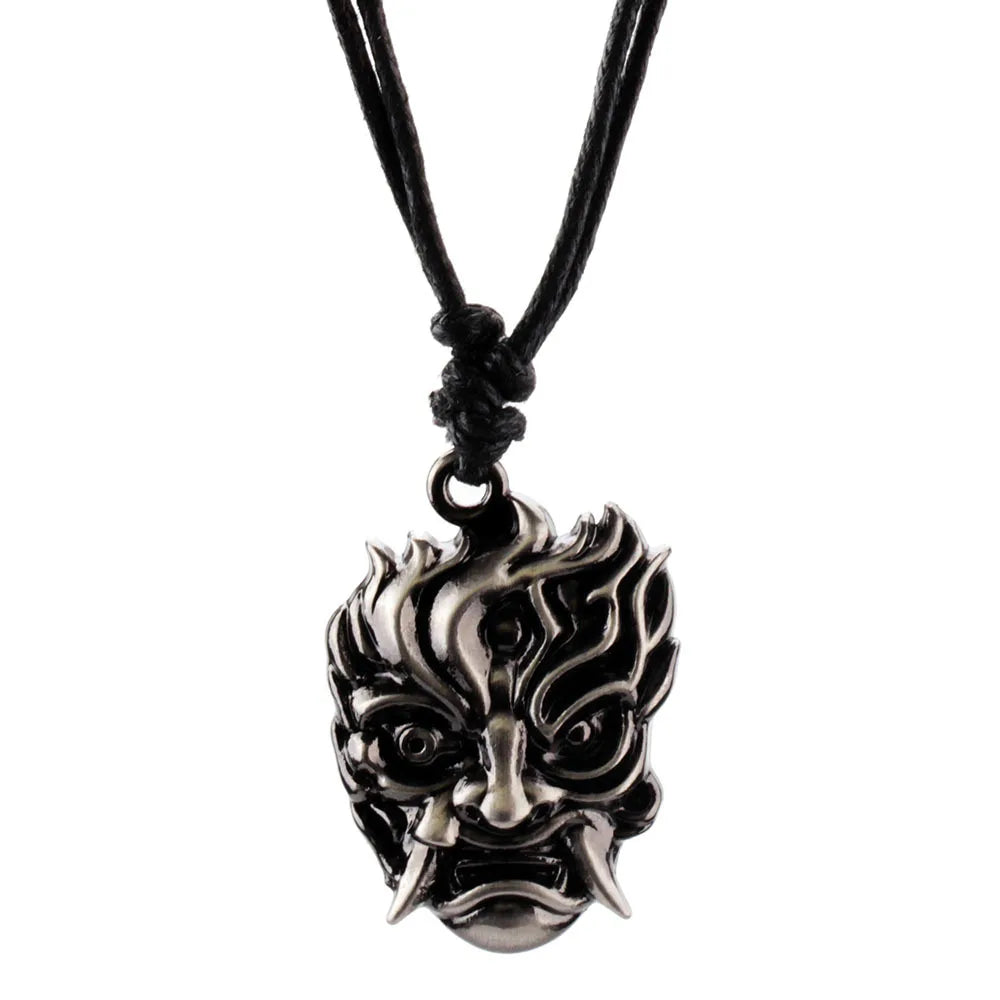 Punk 2077 Warrior-Servants Pendant Necklace Metal Cord Jewelry
