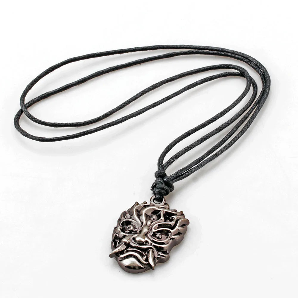 Punk 2077 Warrior-Servants Pendant Necklace Metal Cord Jewelry
