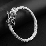 Vintage Punk Steel Dragon Bracelet Men's Cable Bangle