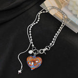 Vintage Punk Choker Female Heart Pendant Necklace
