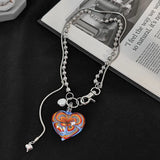 Vintage Punk Choker Female Heart Pendant Necklace