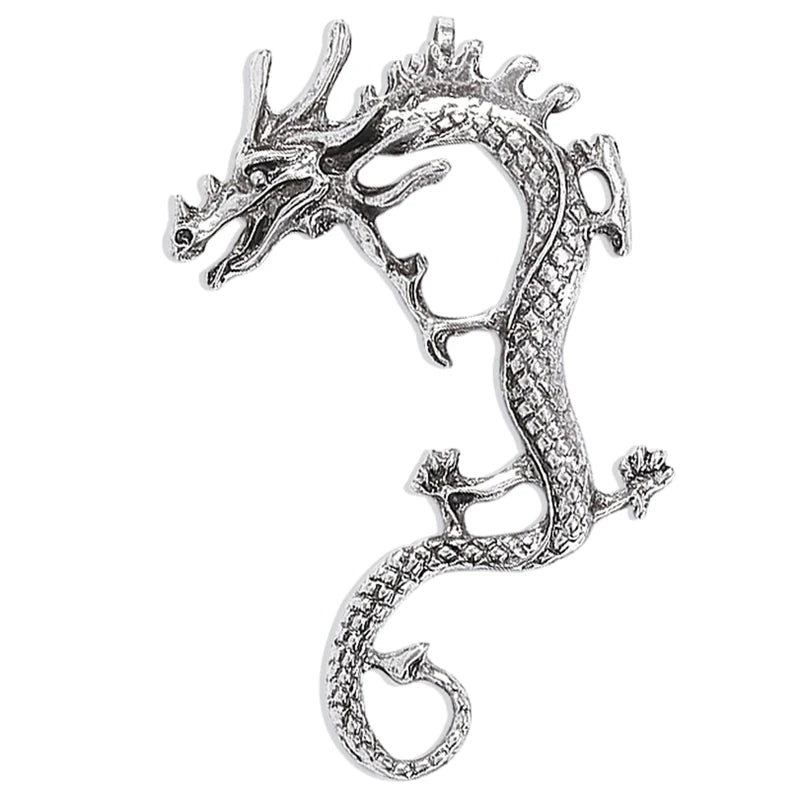 Vintage Punk Rose Dragon Ear Cuff Gothic Ear Climber Earrings