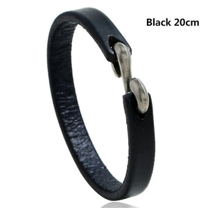 Vintage Punk Leather Bracelet Bangle for Men Leather Wristband