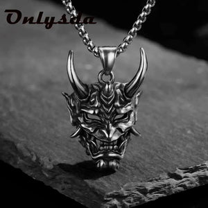 Vintage Punk Skull Mask Pendant Necklace Men's HIPHOP Rock Jewelry