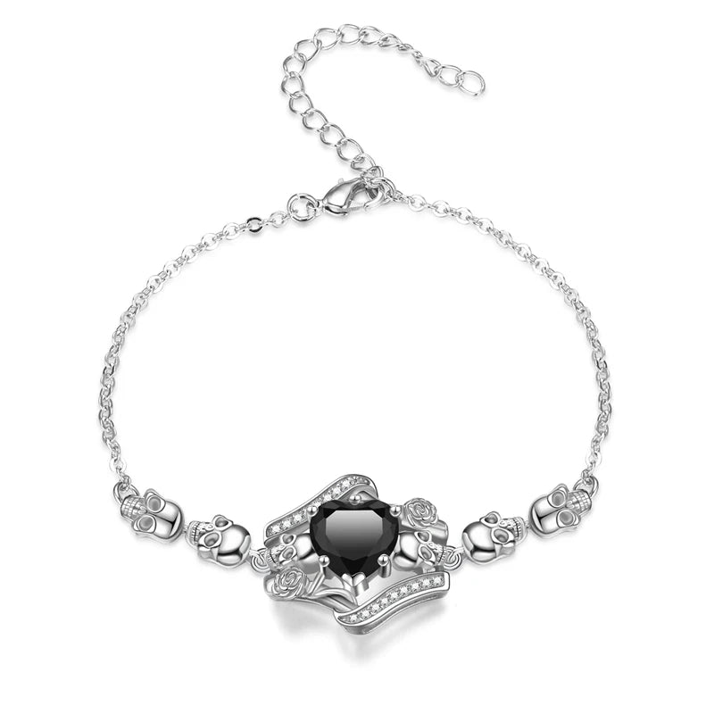 Vintage Punk Gothic Skull Bracelet Women Skeleton Jewelry