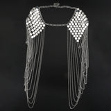 Vintage Punk Harness Bikini Body Link Epaulet Chain Necklace