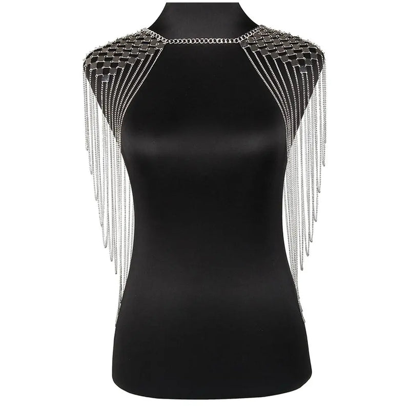 Vintage Punk Harness Bikini Epaulet Shoulder Chain Necklace