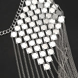 Vintage Punk Harness Bikini Body Link Epaulet Chain Necklace
