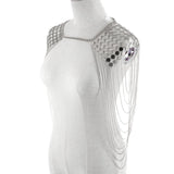Vintage Punk Harness Bikini Body Link Epaulet Chain Necklace