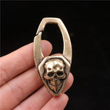 Vintage Punk Men Copper Skull Face Car Keychain Trinket