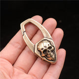 Vintage Punk Men Copper Skull Face Car Keychain Trinket