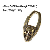 Vintage Punk Men Copper Skull Face Car Keychain Trinket