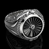 Vintage Punk Men's 925 Silver Turbine Ring
