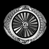 Vintage Punk Men's 925 Silver Turbine Ring