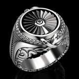 Vintage Punk Men's 925 Silver Turbine Ring