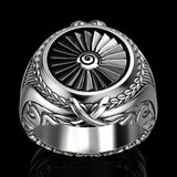 Vintage Punk Men's 925 Silver Turbine Ring