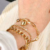 Vintage Punk Thick Chain Women's Bracelet Charm Jewelry