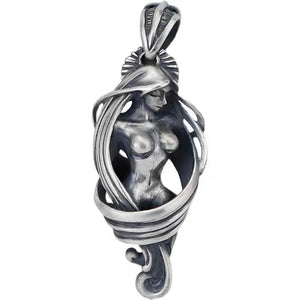 Vintage Punk Mythology Metal Sexy Angel Goddess Pendant Necklace