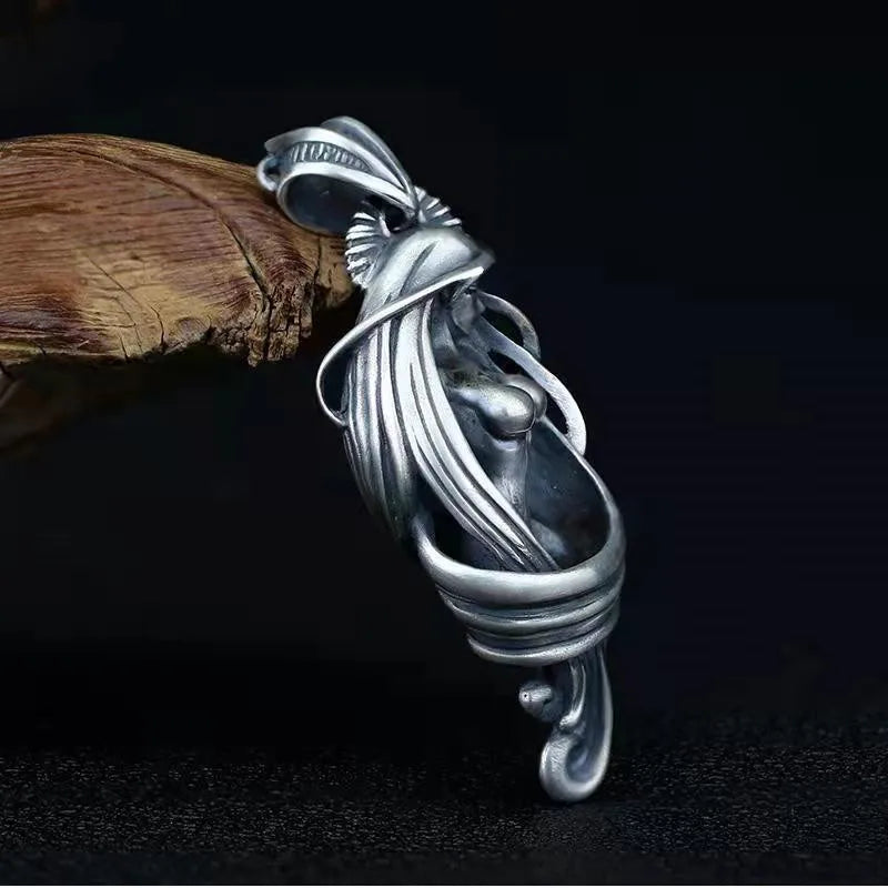 Vintage Punk Mythology Metal Sexy Angel Goddess Pendant Necklace