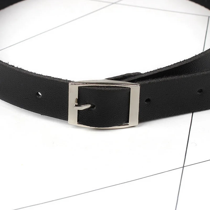 Vintage Punk Pin Buckle PU Leather Choker Necklace Gothic Neck Chocker