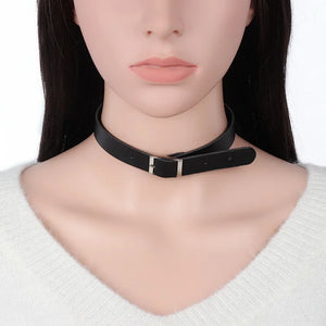 Vintage Punk Pin Buckle PU Leather Choker Necklace Gothic Neck Chocker