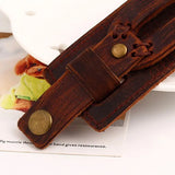 Punk Retro Europe Leather Bracelet Metal Wristband Braid Rope Jewelry