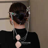 Vintage Punk Ruby Pendant Sword Hairpin