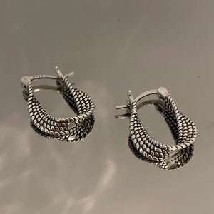 Vintage Punk Silver Earrings for Women Creative Twist Winding Geometric
