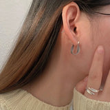 Vintage Punk Silver Earrings for Women Creative Twist Winding Geometric