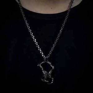 Punk Skull Necklace for Men Women 316L Stainless Steel Necklaces
