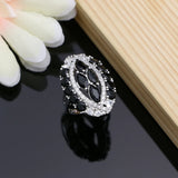 Vintage Punk Women 925 Silver Stone Earrings Necklace Sets