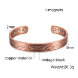 Vintage Copper Magnetic Therapy Bracelet for Arthritis