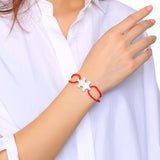 Vintage Puzzle Couple Rope Bracelets Personalized Name Plate ID Bracelet