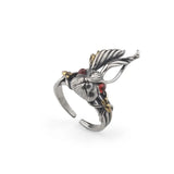 Vintage Rabbit Ring For Men Jewelry Set Crystal Eye Animal Pattern Male Ring