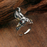 Vintage Rabbit Ring For Men Jewelry Set Crystal Eye Animal Pattern Male Ring