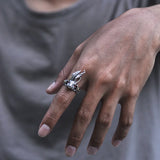 Vintage Rabbit Ring For Men Jewelry Set Crystal Eye Animal Pattern Male Ring