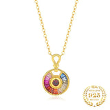 Vintage 925 Sterling Silver Zircon Rings Pendant Choker Necklace Women