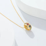 Vintage 925 Sterling Silver Zircon Rings Pendant Choker Necklace Women