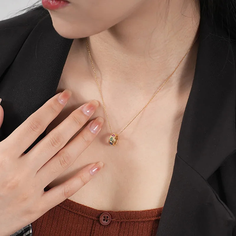 Vintage 925 Sterling Silver Zircon Rings Pendant Choker Necklace Women