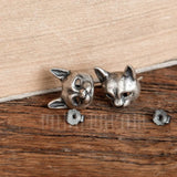 925 Silver Cat Stud Earrings Hip Hop Gothic Style