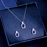 Vintage Zircon Pendant Necklace Sterling Silver 925 Women Jewelry Plated