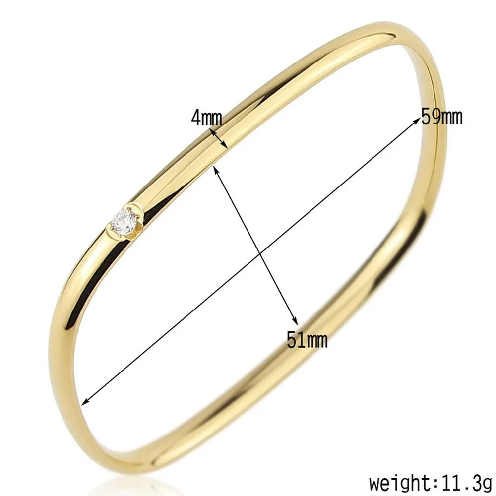 Vintage Titanium Steel Bracelet Crystal Bangle for Women
