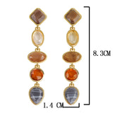 Vintage Red Acrylic Drop Earrings Shell Resin Hanging Jewelry Women
